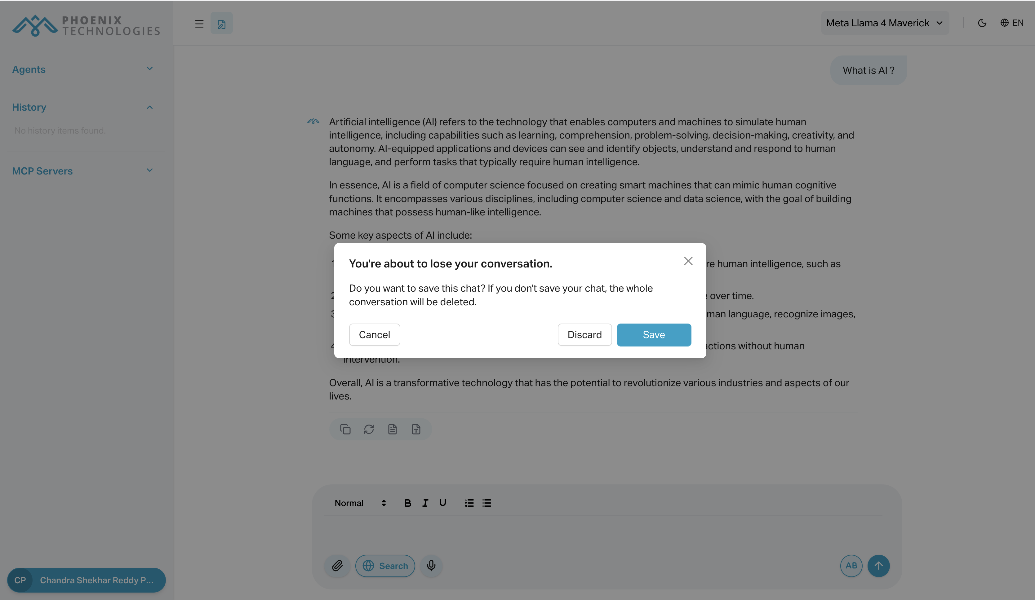 Start New Conversation Confirmation